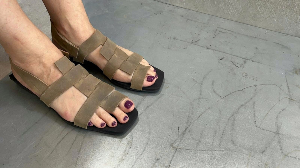 סנדל צמה מרובע 