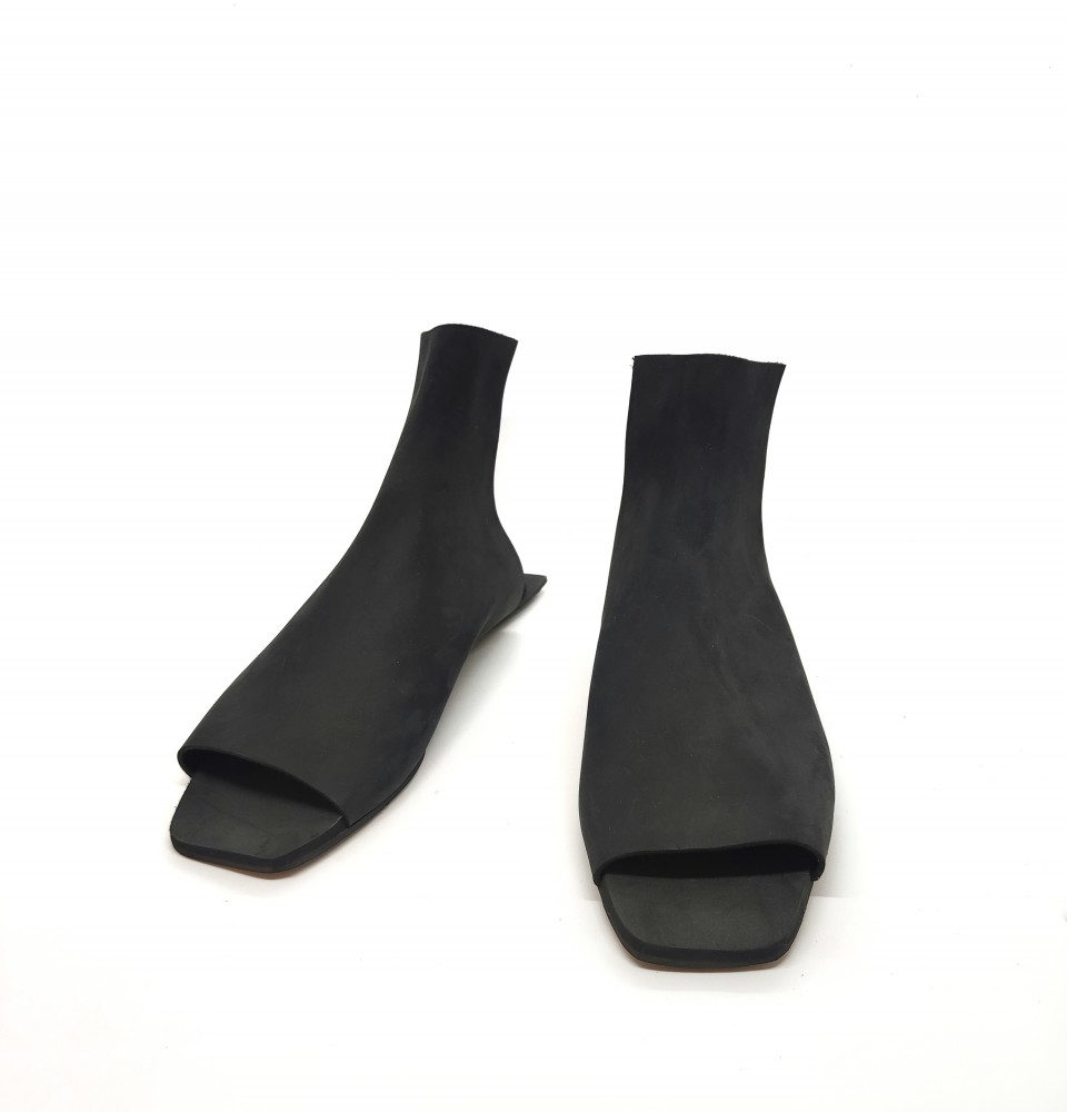 כפכף מגלשה שחור - חושף בהונות