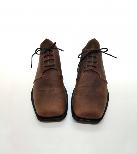 SQUARED TIP RUBY LACE UP SHOE IN TERRA COTTA