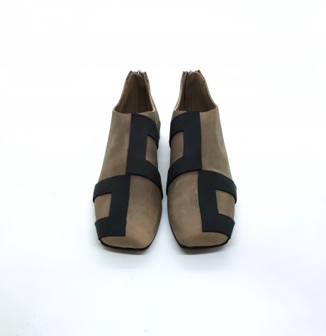 נעל קוביות חאקי- שחור
